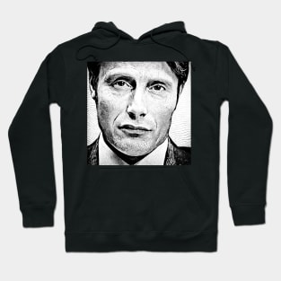 Cannibal Line and Stipple Portrait Hoodie